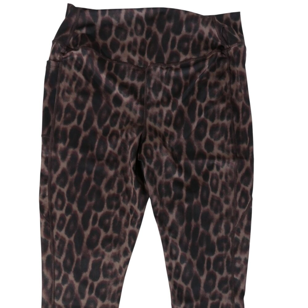 Adidas Women’s OptessaOP Tights KA6346 2XL Earth Strata/Black High-Rise Training - Picture 3 of 8